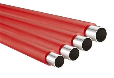 Stainless steel insulated pipe covered with plastic